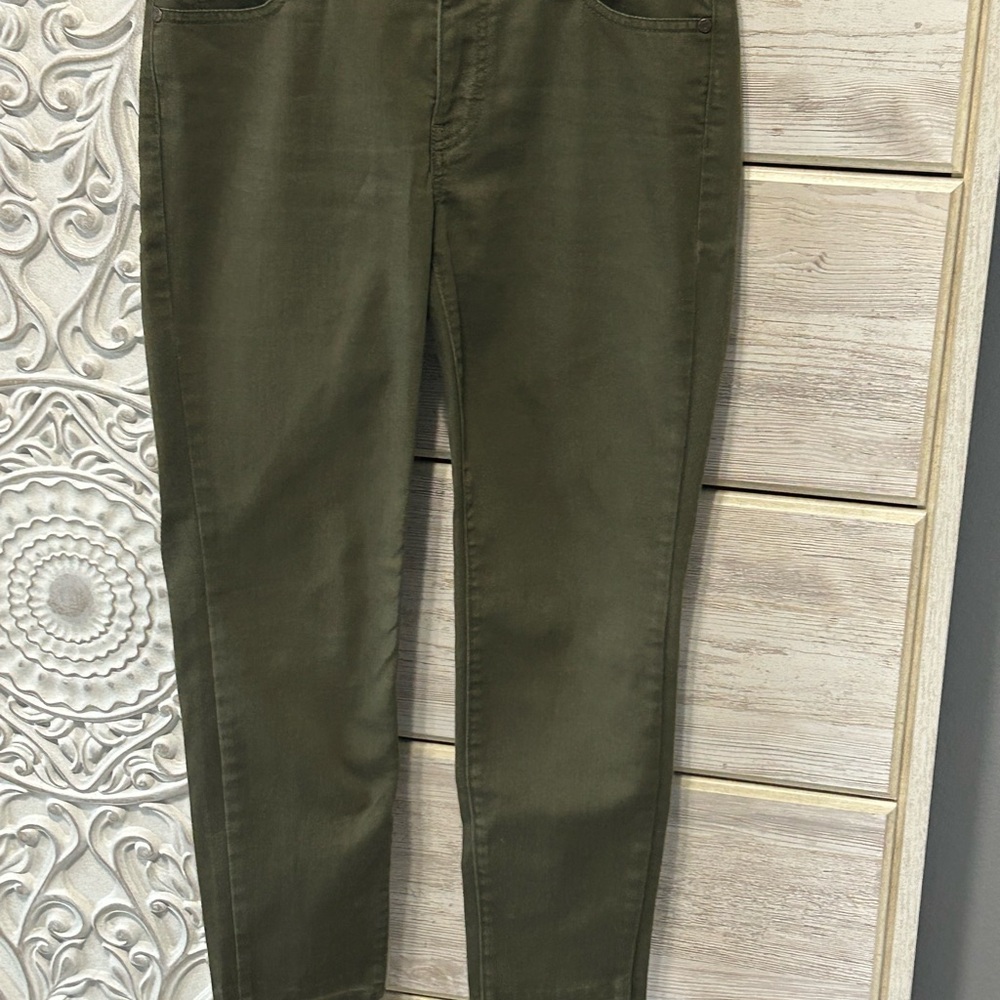 Talbots 6P Flawless Slim Ankle Pants in Olive green.